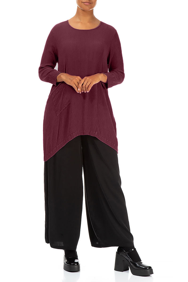 Side Pocket Merlot Silk Viscose Tunic