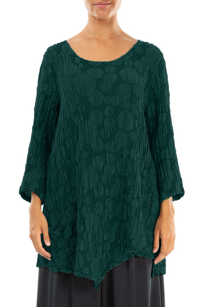 Side Pocket Emerald Circle Silk Linen Tunic