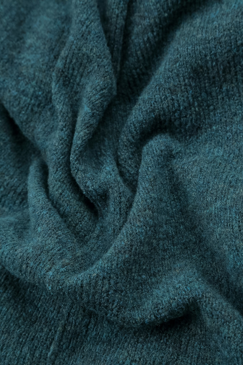 Side Pocket Light Grey &amp; Teal Wool Sweater 5