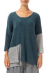 Side Pocket Light Grey & Teal Wool Sweater 1