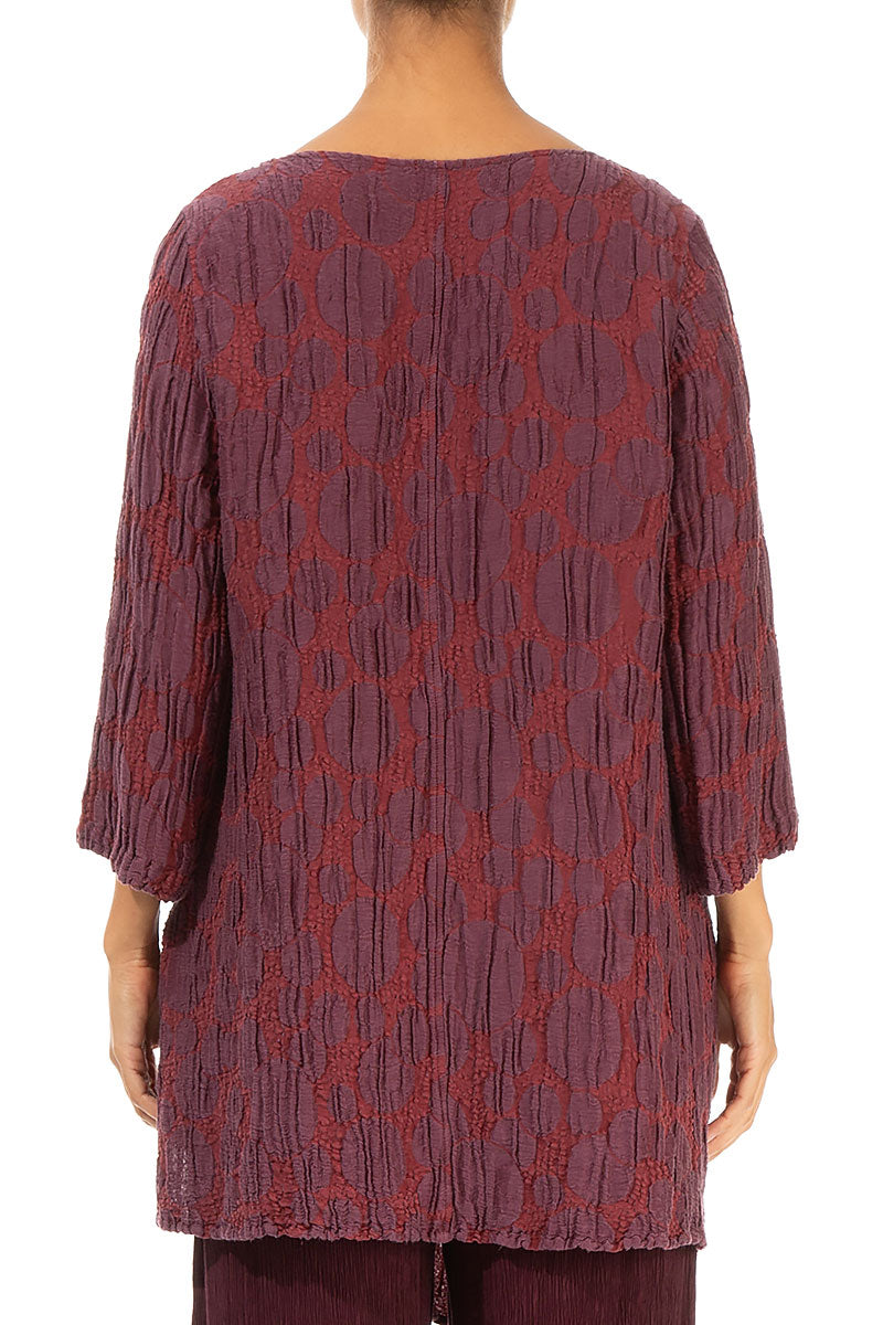 Side Pocket Merlot Circle Silk Linen Tunic