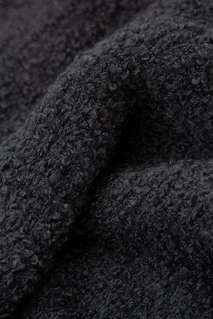 Side Pockets Black Alpaca Wool Cardigan