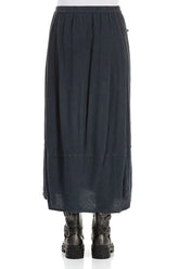 Side Pockets Charcoal Linen Viscose Skirt 2
