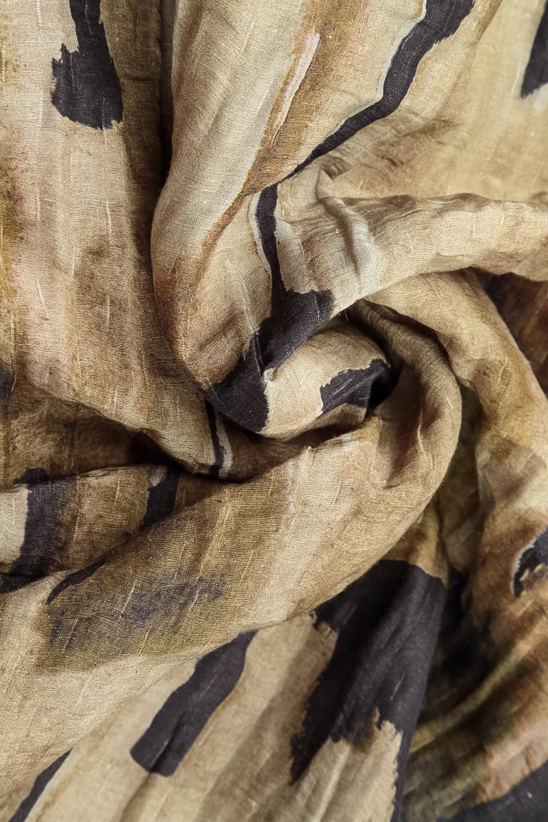 Side Pockets Crinkled Terra Silk Linen Blouse 5