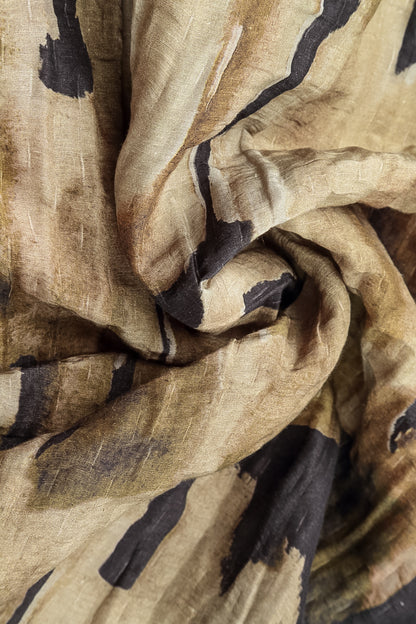 Side Pockets Crinkled Terra Silk Linen Blouse 5