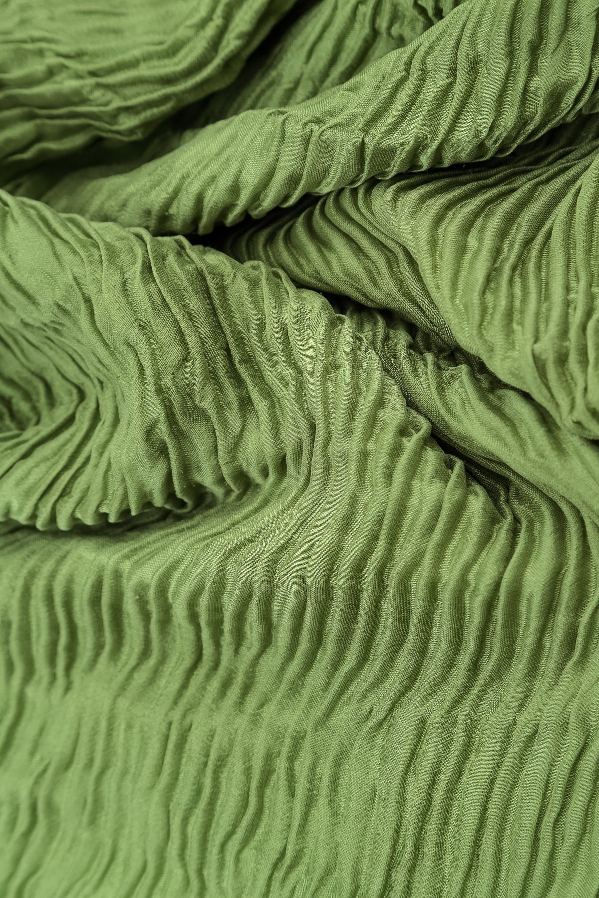 Blouse en soie plissée Vert trèfle à poches latérales