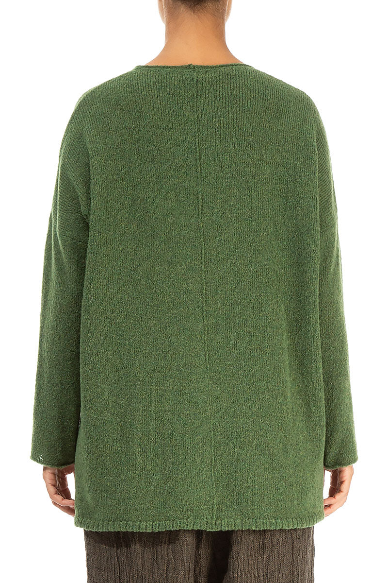 Side Split Dark Sage Wool Sweater