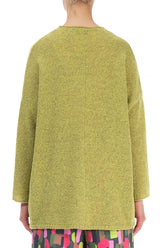 Side Split Golden Lime Wool Sweater 2