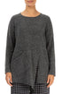 Side Split Grey Wool Sweater 1