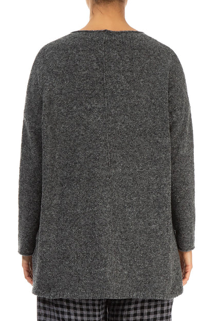 Side Split Grey Wool Sweater 2