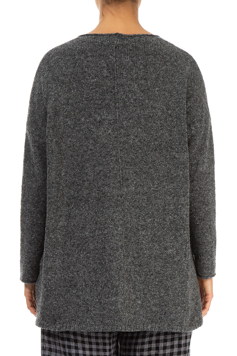 Side Split Grey Wool Sweater