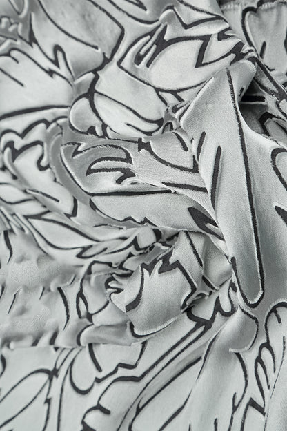 Silver Devoré Feather Silk Scarf 6