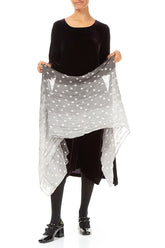 Silver Ombré Light Dotty Silk Scarf 4