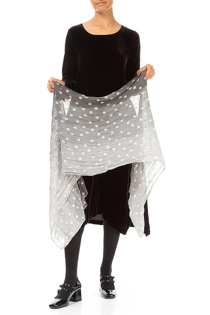 Silver Ombré Light Dotty Silk Scarf 4