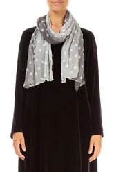 Silver Ombré Light Dotty Silk Scarf 1