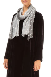 Silver Ombré Light Dotty Silk Scarf 3