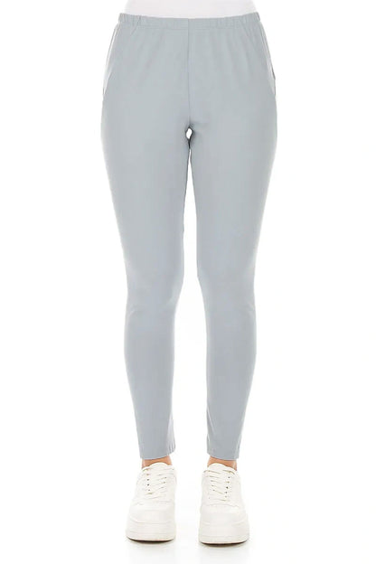 Silver Grey Cotton Leggings 1