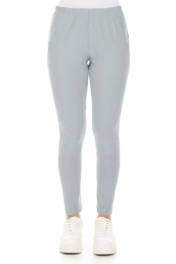 Silbergraue Leggings aus Baumwolle