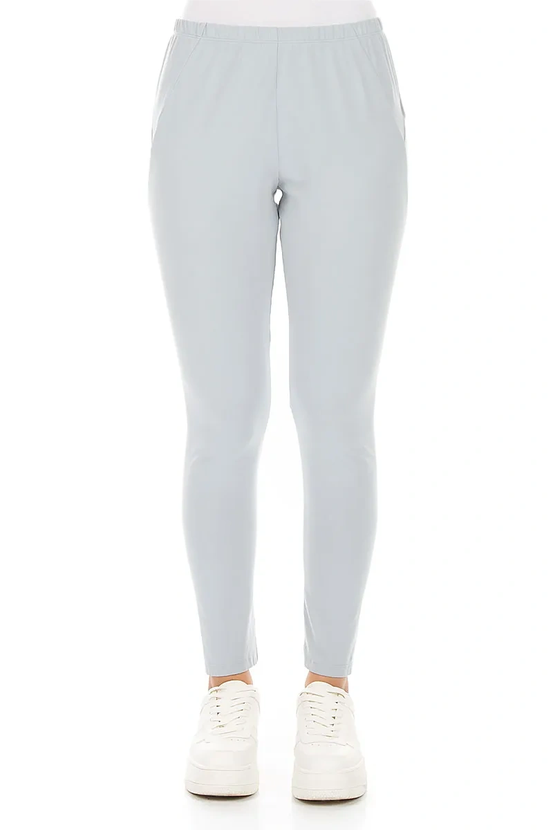 Silver Grey Cotton Leggings 1