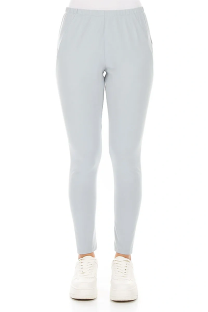 Silver Grey Cotton Leggings 1