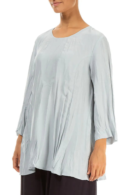Silver Grey Crumpled Pure Silk Tunic 3