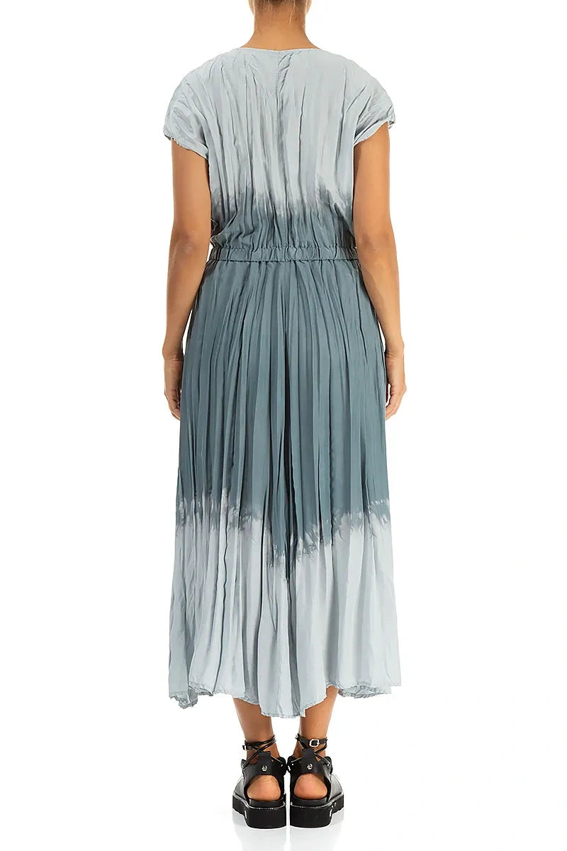 Silver Grey Ombré Pure Silk Dress 3