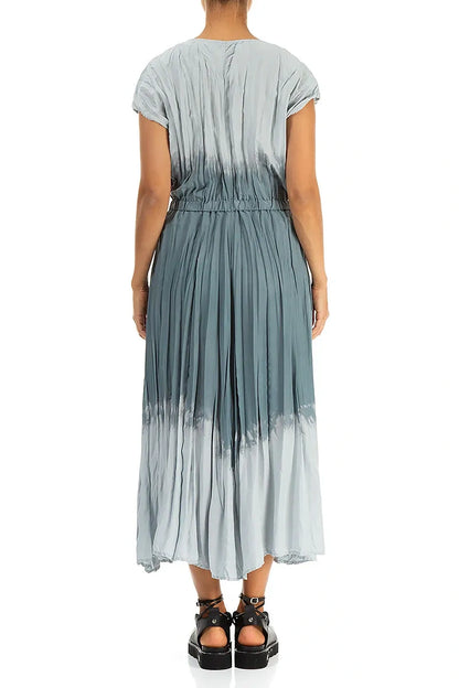 Silver Grey Ombré Pure Silk Dress 3