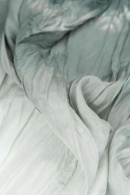 Silver Grey Ombré Pure Silk Dress 6