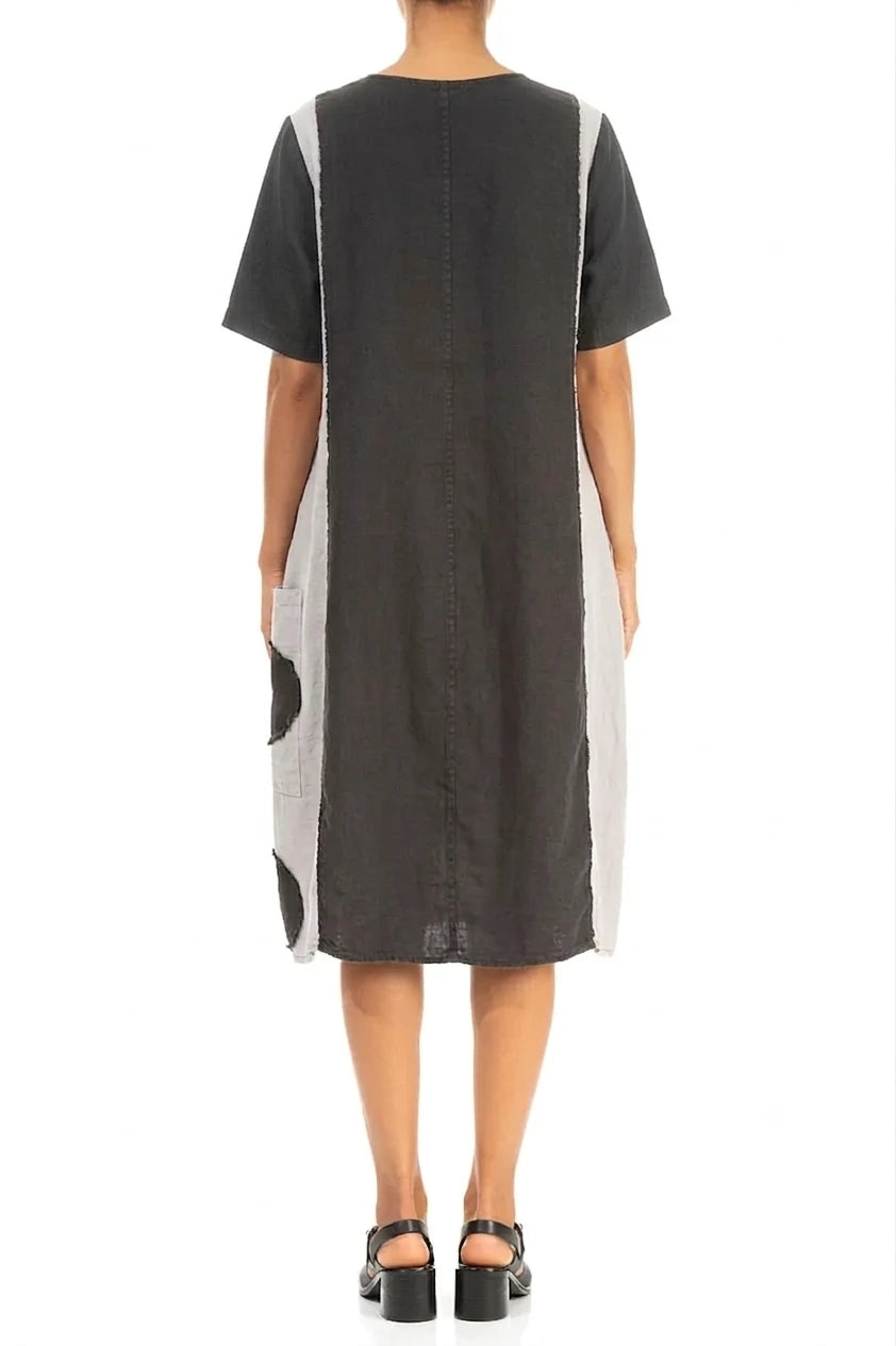 Silver Grey Petal Linen Dress