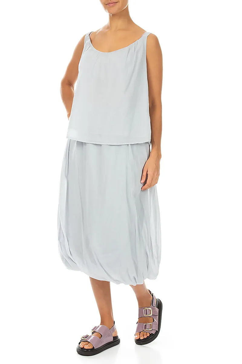 Silver Grey Tulip Cotton Skirt 4
