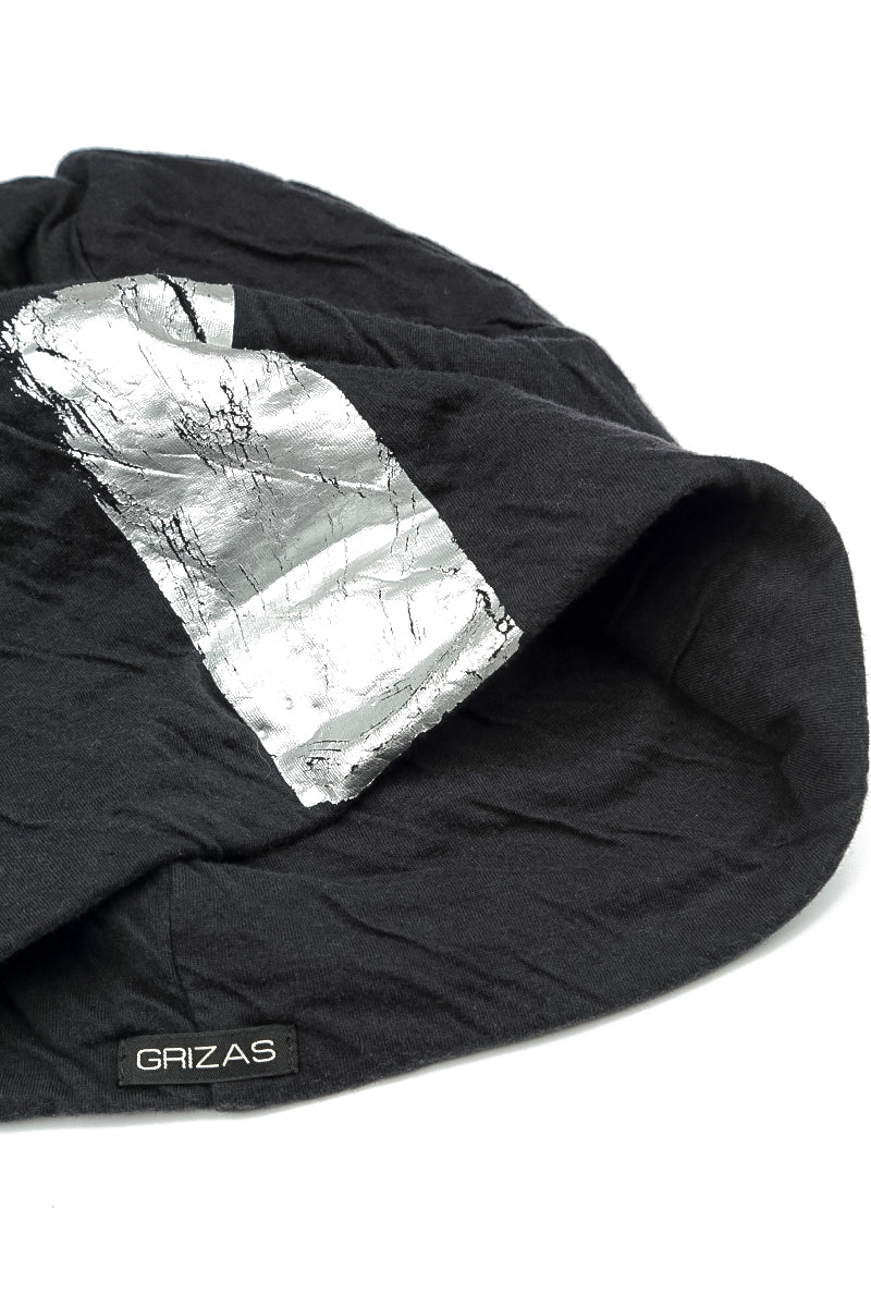 Silver Metallic Grey Wavy Cotton Beanie Hat