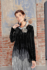 Silver Ombré Pure Silk Scarf 5