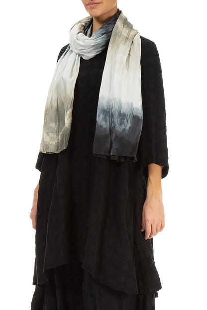 Silver Ombré Pure Silk Scarf 3