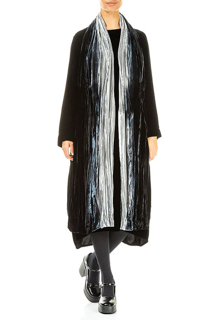 Silver Ombré Silk Velvet Scarf 2