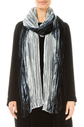 Silver Ombré Silk Velvet Scarf 1