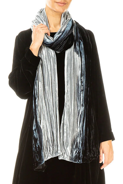 Silver Ombré Silk Velvet Scarf 3