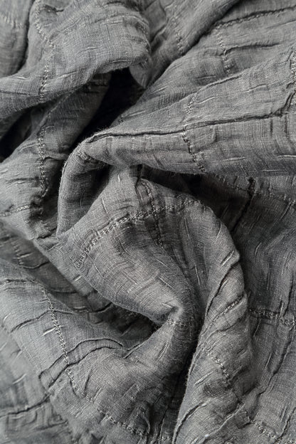 Silver Pleated Silk Linen Jacket 7