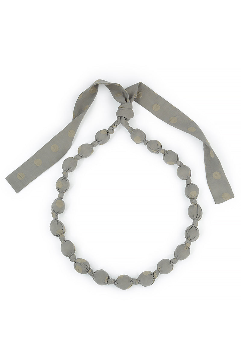 Silver Sage Dotty Silk Bead Necklace