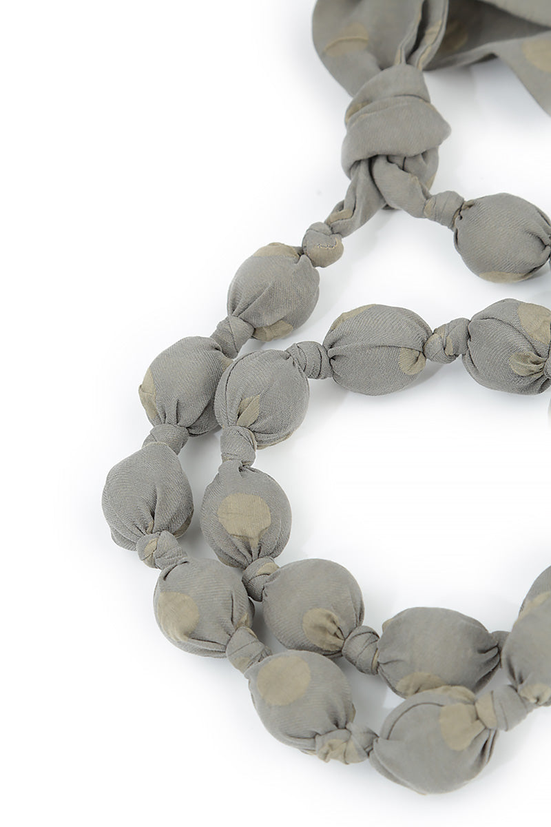 Silver Sage Dotty Silk Bead Necklace