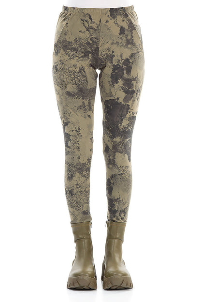 Silver Sage Marble Cotton Leggings