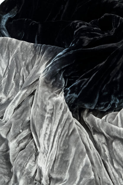 Silver Silk Velvet Ombré Shift Dress 6