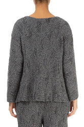 Silver Textured Silk Linen Blouse 2