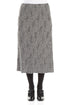 Silver Textured Silk Linen Pencil Skirt 1