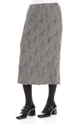 Silver Textured Silk Linen Pencil Skirt 3