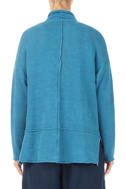 Single Button Denim Linen Cardigan 2