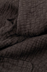 Single Button Forest Brown Textured Linen Jacket 5