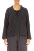 Single Button Graphite Textured Linen Jacket 1