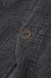 Single Button Graphite Textured Linen Jacket 5
