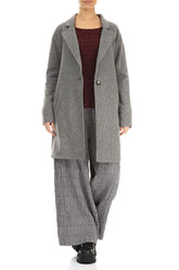 Single Button Grey Wool Coat 4