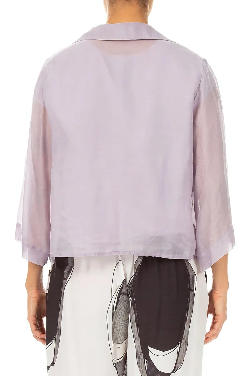 Einreihiger Blazer aus lila Seiden-Baumwoll-Mix